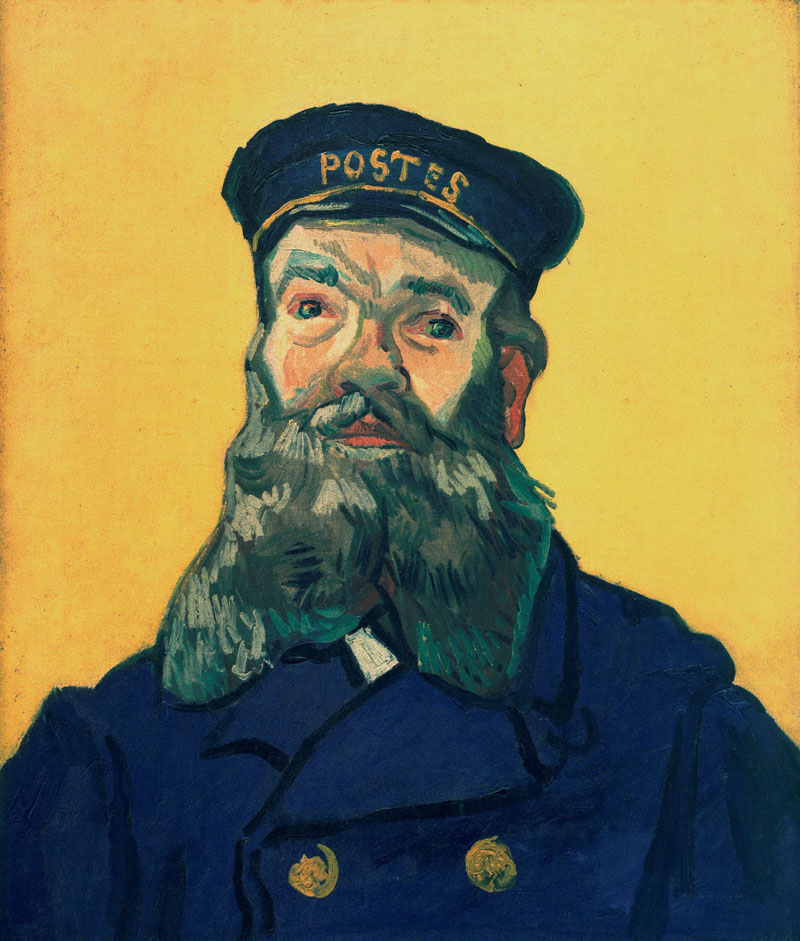 A001164《邮差约瑟夫·鲁林的肖像》荷兰画家文森特·梵高高清作品 油画-第1张