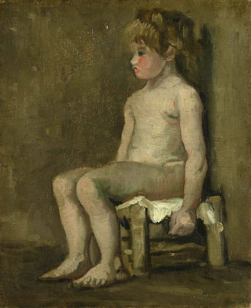 A001173《坐着的女孩》荷兰画家文森特·梵高高清作品 油画-第1张