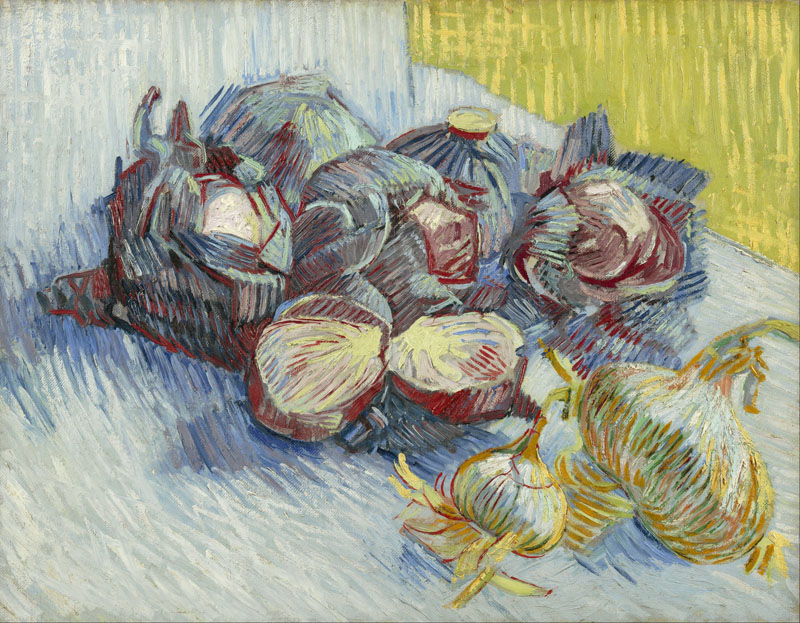 A001191《红卷心菜和洋葱》荷兰画家文森特·梵高高清作品 油画-第1张