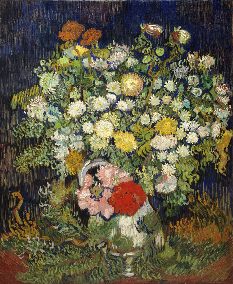 A001198《花瓶里的花束》荷兰画家文森特·梵高高清作品 油画-第1张