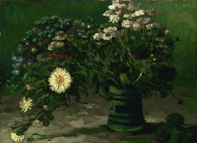 A001200《花瓶中的雏菊》荷兰画家文森特·梵高高清作品 油画-第1张