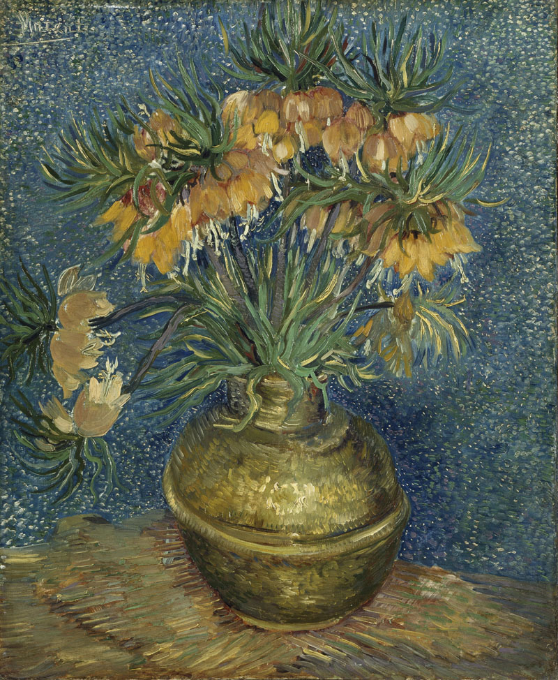 A001208《黄铜花瓶中的贝母》荷兰画家文森特·梵高高清作品 油画-第1张