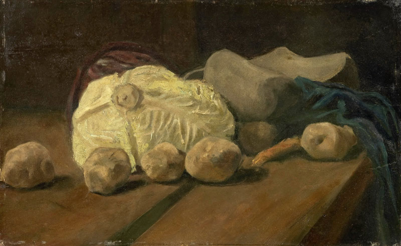 A001217《卷心菜和木鞋》荷兰画家文森特·梵高高清作品 油画-第1张