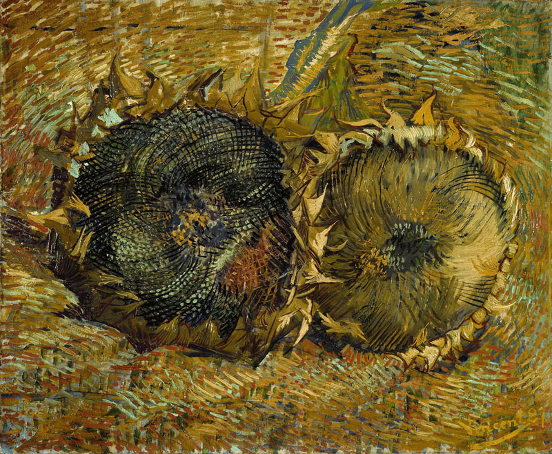 A001228《两朵剪下的向日葵》荷兰画家文森特·梵高高清作品 油画-第1张