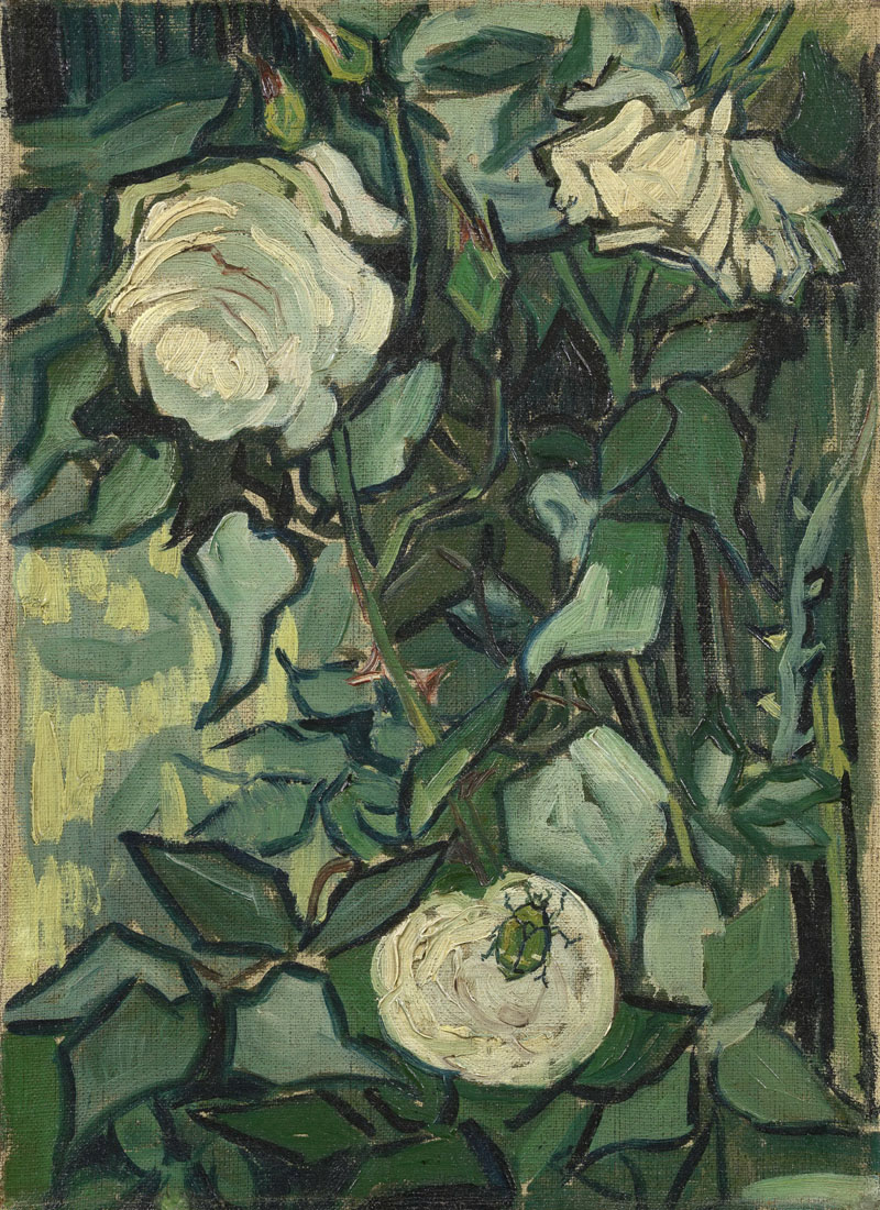 A001233《玫瑰和甲蟲》荷兰画家文森特·梵高高清作品 油画-第1张