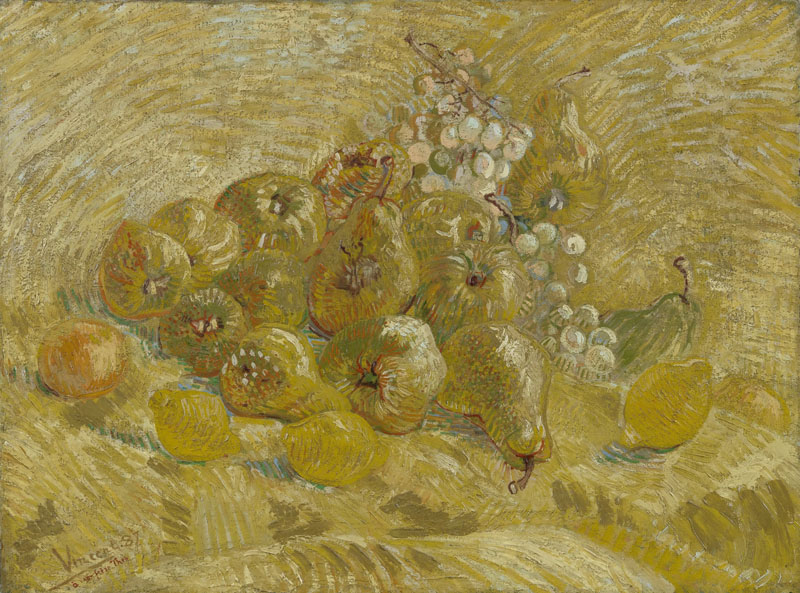 A001240《葡萄，梨和柠檬》荷兰画家文森特·梵高高清作品 油画-第1张