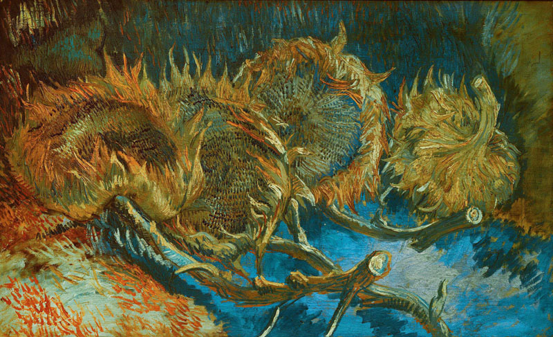A001244《四朵向日葵》荷兰画家文森特·梵高高清作品 油画-第1张