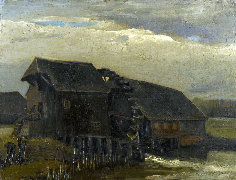 A001292《Opwetten的水磨坊》荷兰画家文森特·梵高高清作品 油画-第1张
