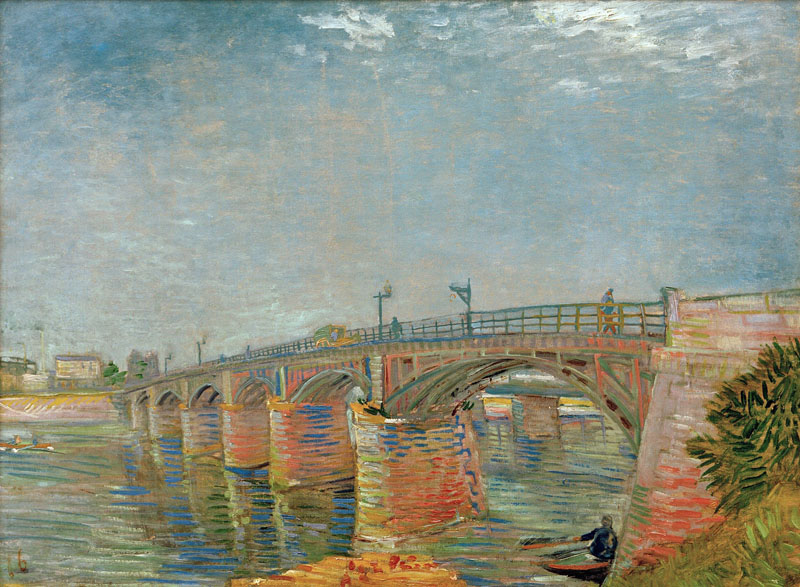 A001311《阿涅尔塞纳河上的桥梁》荷兰画家文森特·梵高高清作品 油画-第1张