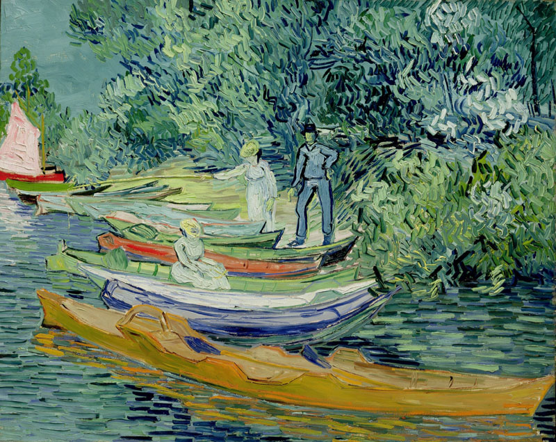 A001321《奥维尔的瓦兹河岸》荷兰画家文森特·梵高高清作品 油画-第1张