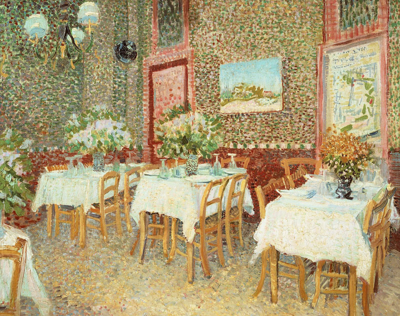A001340《餐厅内部》荷兰画家文森特·梵高高清作品 油画-第1张