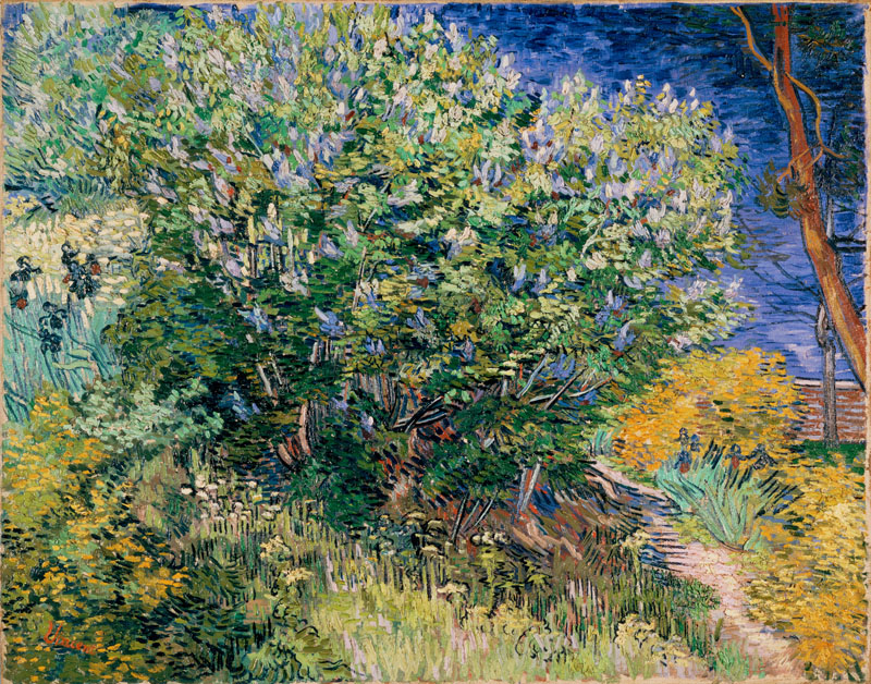 A001352《紫丁香树丛》荷兰画家文森特·梵高高清作品 油画-第1张