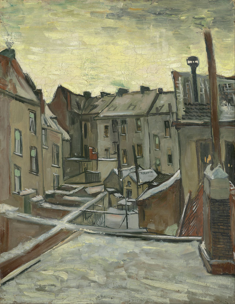 A001356《房子的背影》荷兰画家文森特·梵高高清作品 油画-第1张
