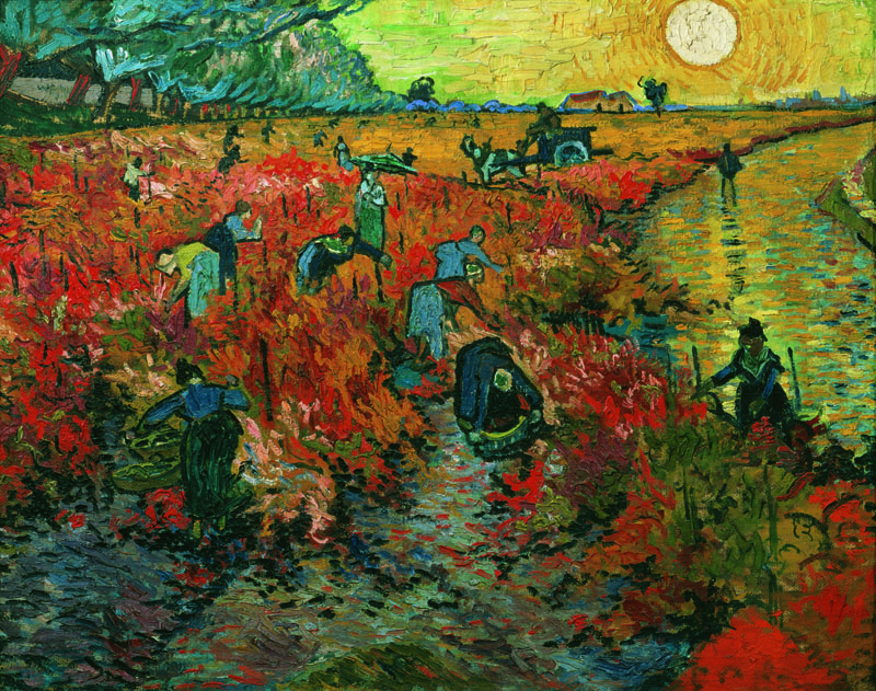 A001377《红色的葡萄园》荷兰画家文森特·梵高高清作品 油画-第1张