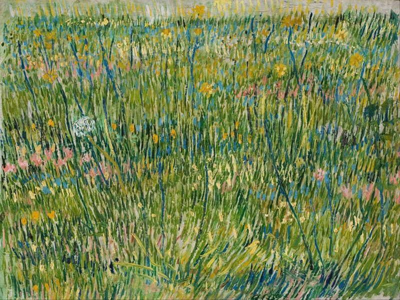 A001399《开花的牧场》荷兰画家文森特·梵高高清作品 油画-第1张