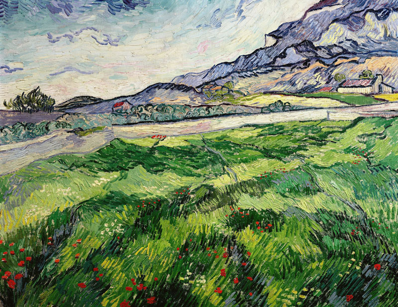 A001414《绿色的麦田》荷兰画家文森特·梵高高清作品 油画-第1张