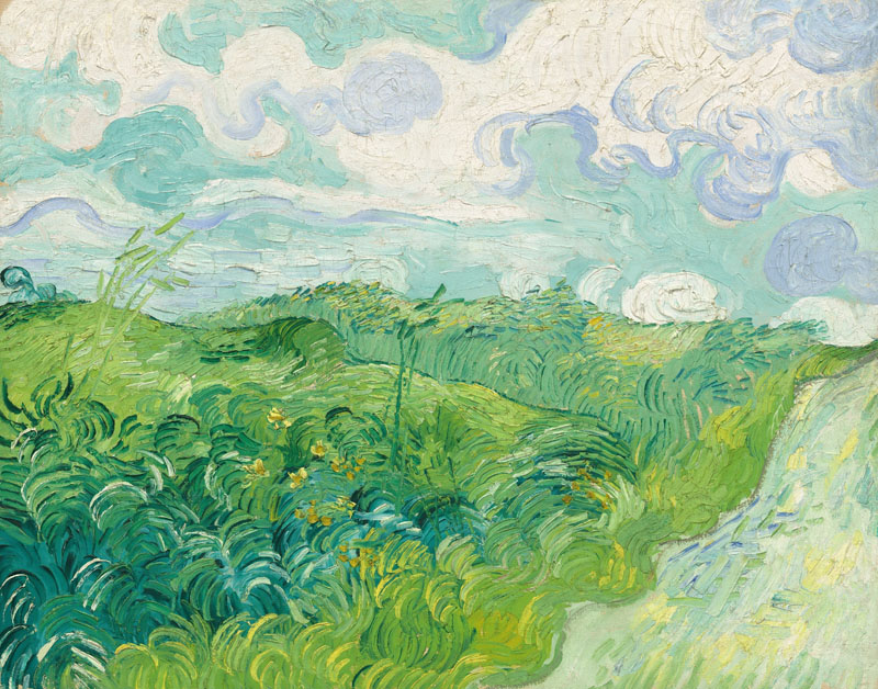 A001415《绿色的麦田》荷兰画家文森特·梵高高清作品 油画-第1张