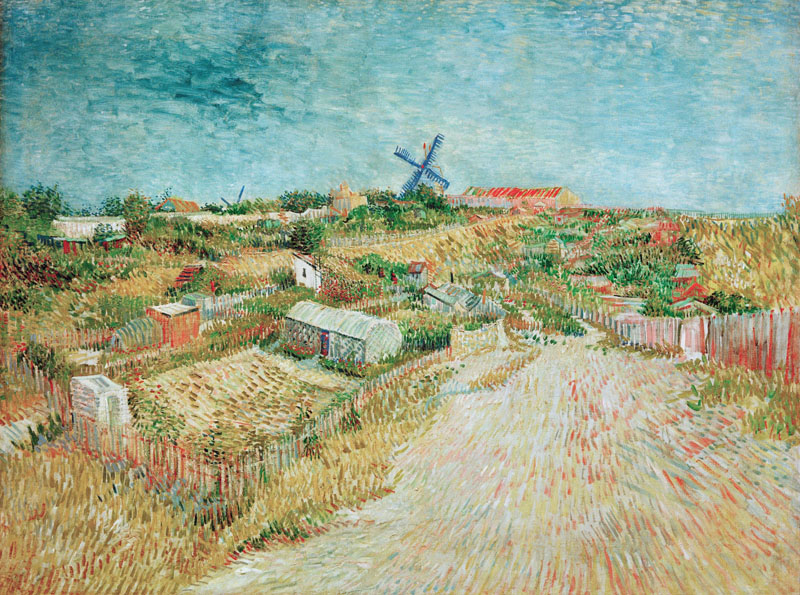 A001433《蒙马特的菜园》荷兰画家文森特·梵高高清作品 油画-第1张