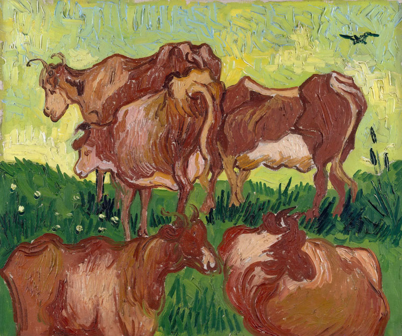 A001438《母牛》荷兰画家文森特·梵高高清作品 油画-第1张