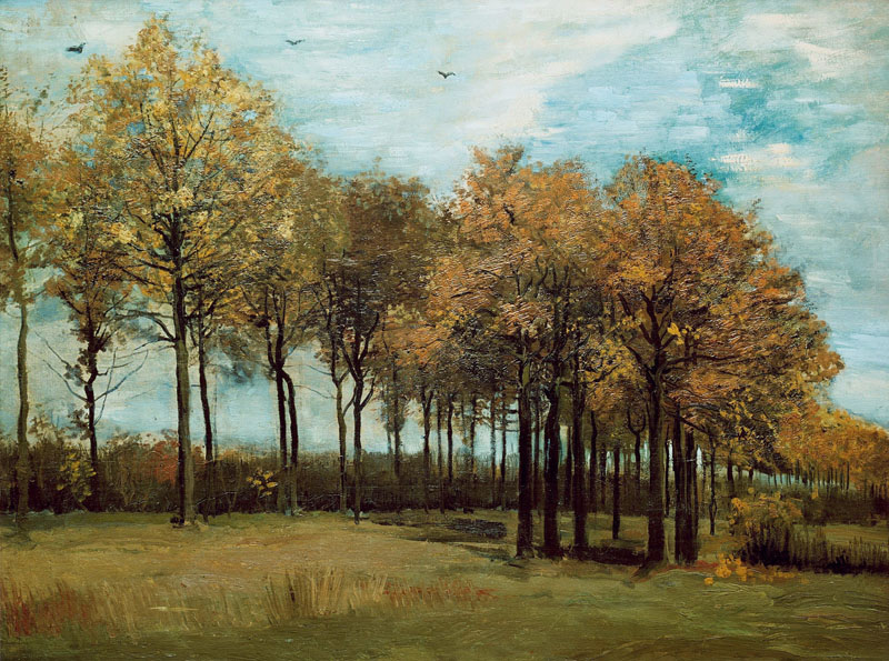 A001451《秋天的黄昏景象》荷兰画家文森特·梵高高清作品 油画-第1张