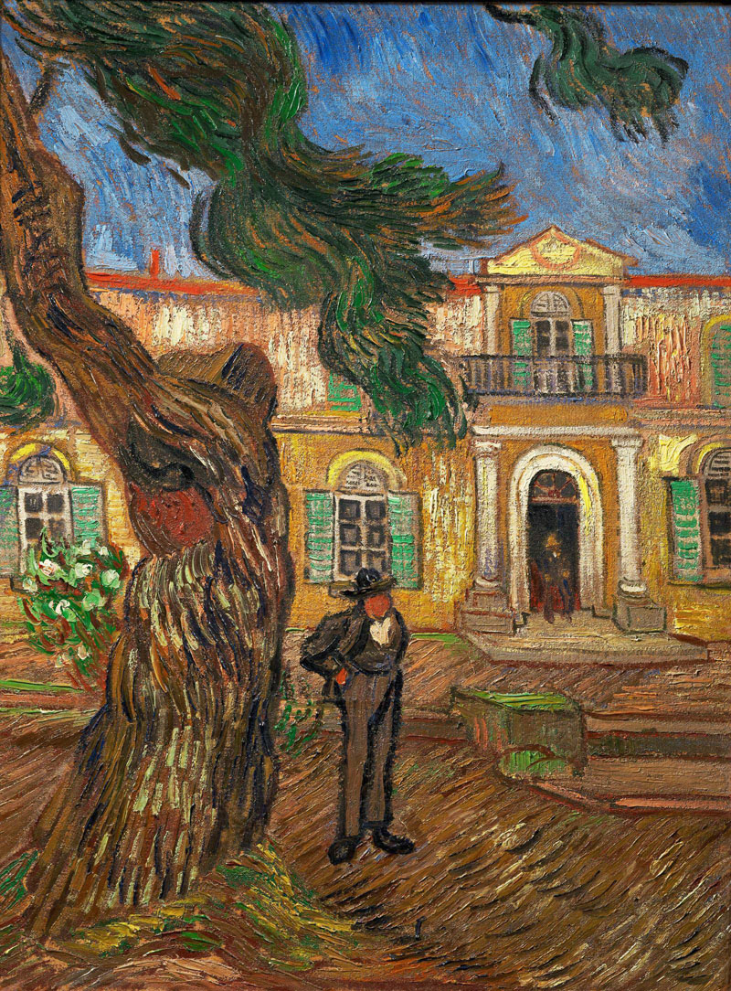 A001469《圣保罗医院里的松树》荷兰画家文森特·梵高高清作品 油画-第1张