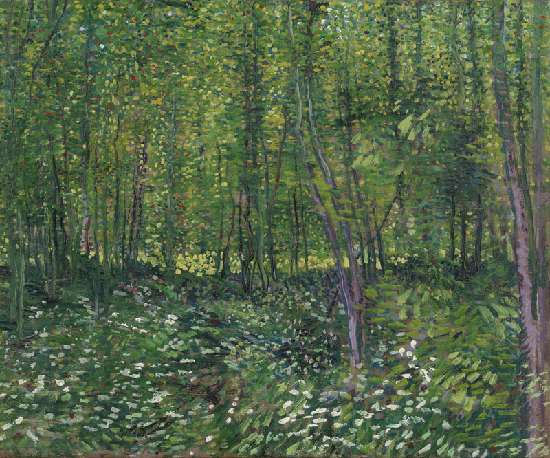 A001483《树下灌木》荷兰画家文森特·梵高高清作品 油画-第1张