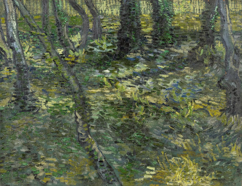 A001484《树下灌木》荷兰画家文森特·梵高高清作品 油画-第1张