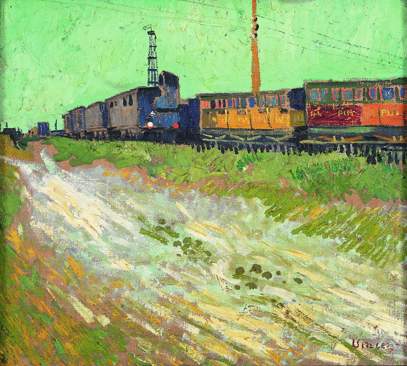 A001489《铁路车厢》荷兰画家文森特·梵高高清作品 油画-第1张