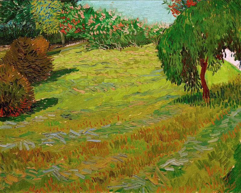 A001503《阳光下的公园》荷兰画家文森特·梵高高清作品 油画-第1张