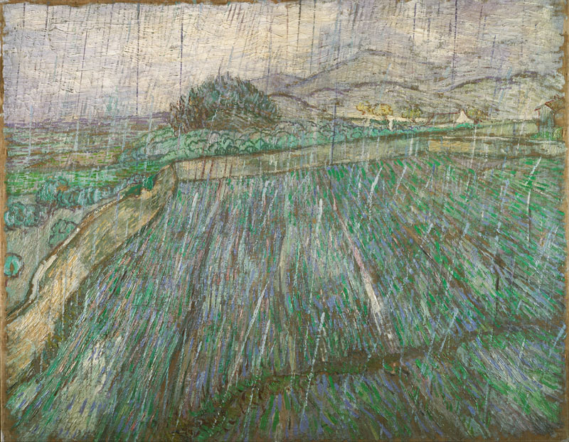 A001523《雨中的麦田》荷兰画家文森特·梵高高清作品 油画-第1张