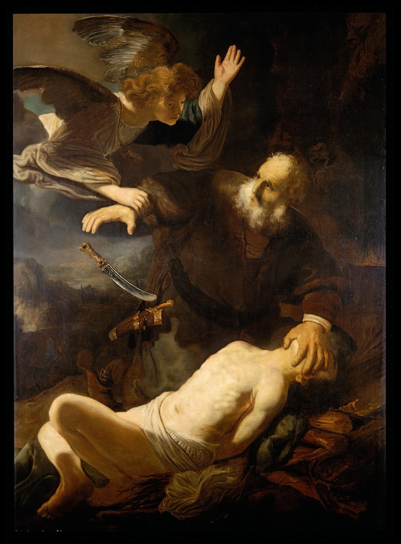 A005016《亚伯拉罕的牺牲》荷兰画家伦勃朗高清作品 油画-第1张