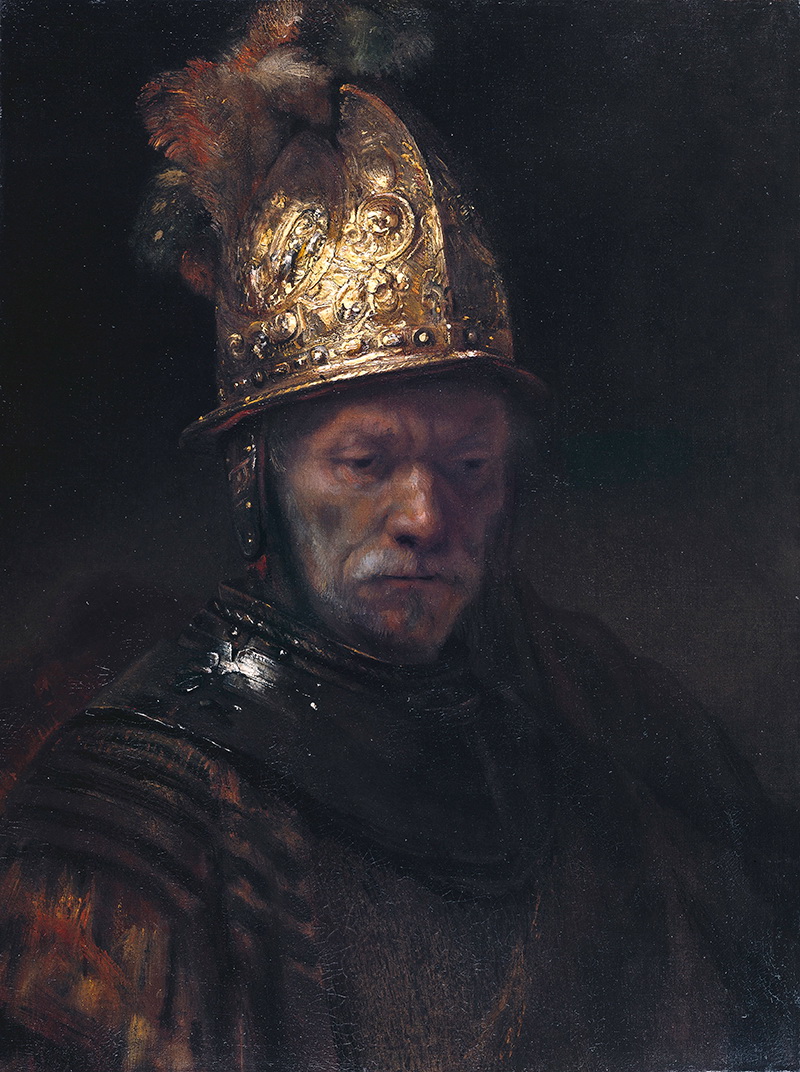 A005152《戴金盔的男子》荷兰画家伦勃朗高清作品 油画-第1张