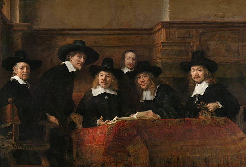 A005169《官员的群体肖像》荷兰画家伦勃朗高清作品 油画-第1张