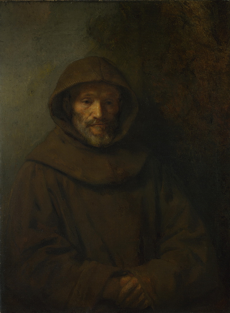 A005171《方济会的修士》荷兰画家伦勃朗高清作品 油画-第1张