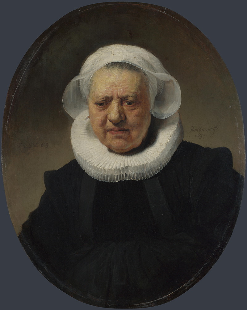 A005190《一位83岁妇女的肖像》荷兰画家伦勃朗高清作品 油画-第1张