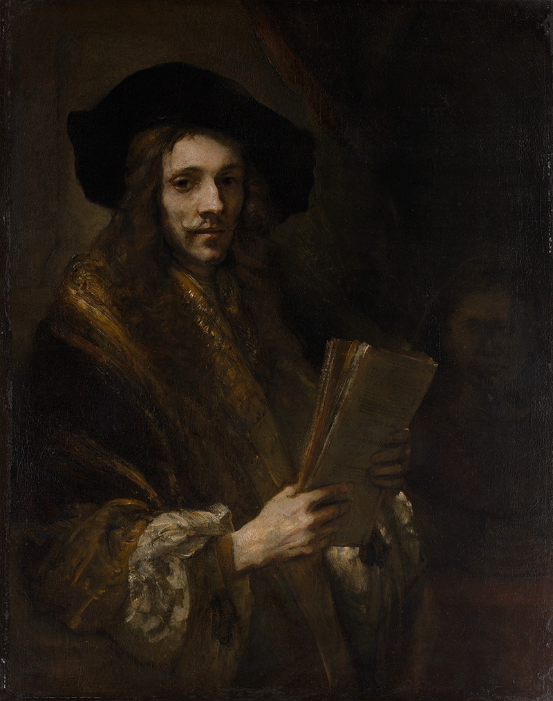 A005193《拿书籍的男子肖像》荷兰画家伦勃朗高清作品 油画-第1张