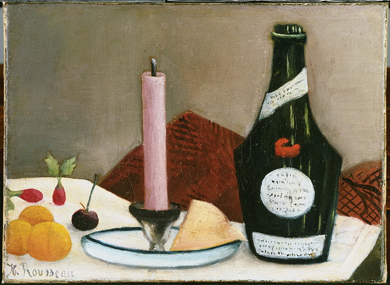A020016《粉红色的蜡烛》法国画家亨利·卢梭高清作品 油画-第1张