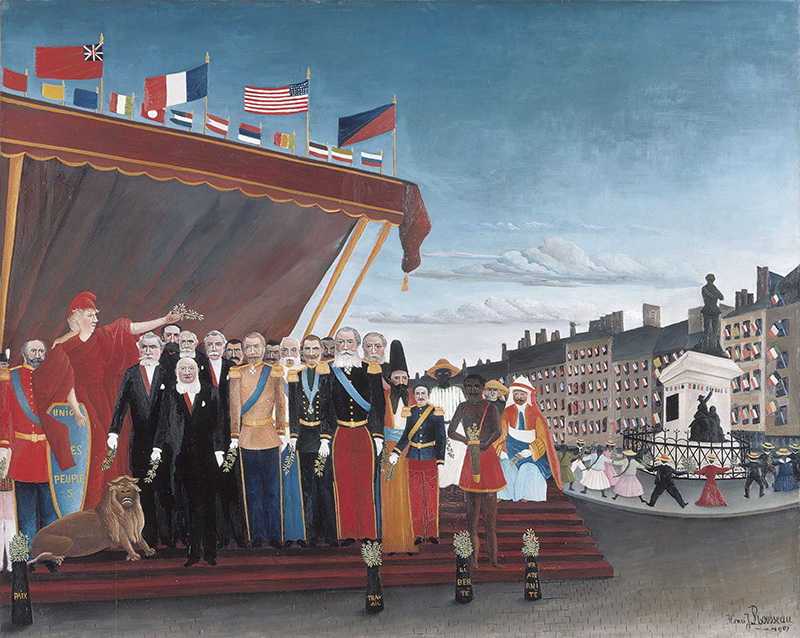A020024《外国势力的代表前来向共和国致敬，称其为和平的象征》法国画家亨利·卢梭高清作品 油画-第1张