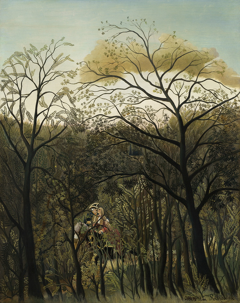A020025《我们在森林里》法国画家亨利·卢梭高清作品 油画-第1张