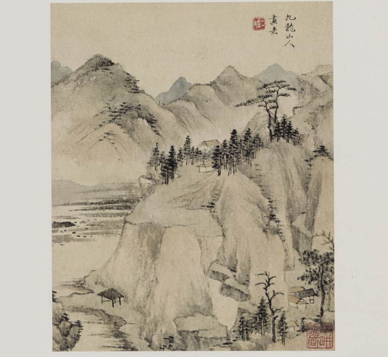 B2004012《山水十开册页四》清代画家查士标高清作品 清代-第1张
