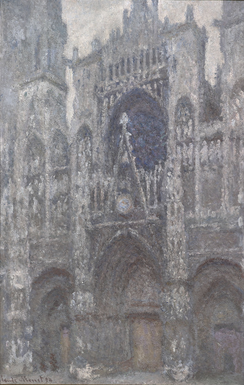 A002020《卢昂大教堂，灰色天气》法国画家克劳德·莫奈高清作品 油画-第1张