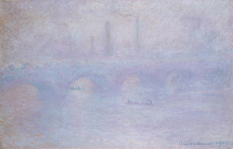 A002049《雾中的桥》法国画家克劳德·莫奈高清作品 油画-第1张