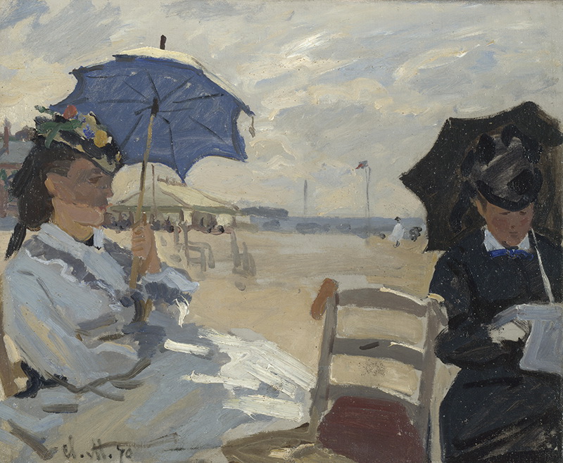 A002057《特鲁维尔的海滩》法国画家克劳德·莫奈高清作品 油画-第1张