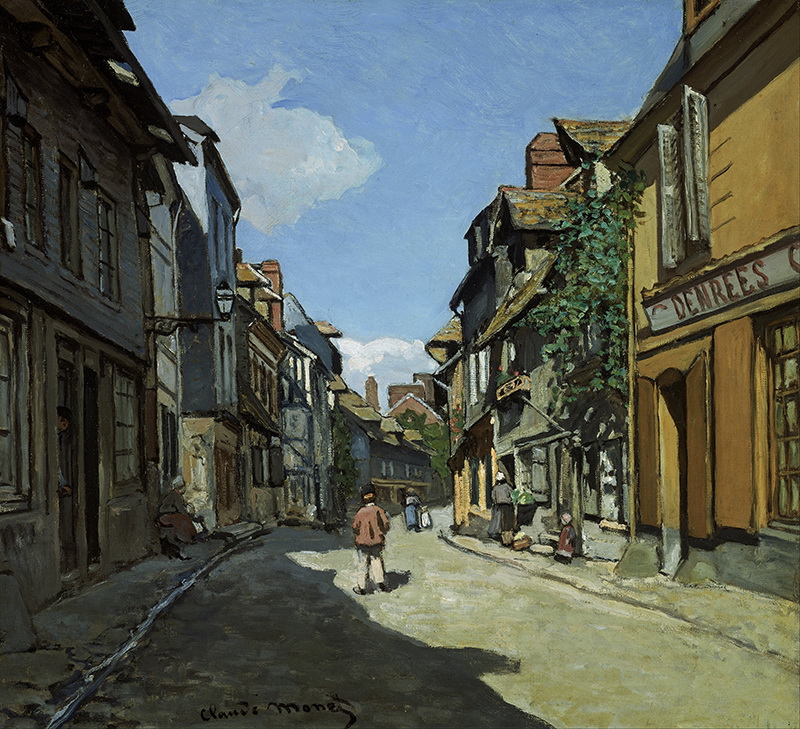 A002073《翁弗勒尔的Rue de la Bavolle街》法国画家克劳德·莫奈高清作品 油画-第1张