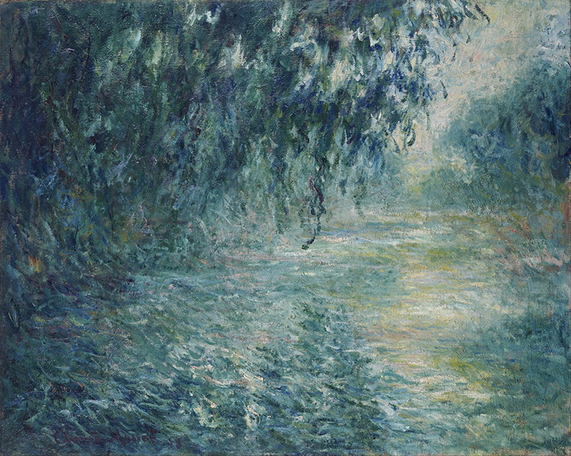 A002093《清晨在雨中的塞纳河上》法国画家克劳德·莫奈高清作品 油画-第1张