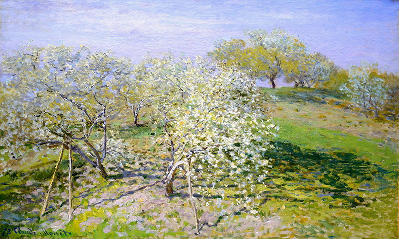 A002104《春季（盛开的果树）》法国画家克劳德·莫奈高清作品 油画-第1张