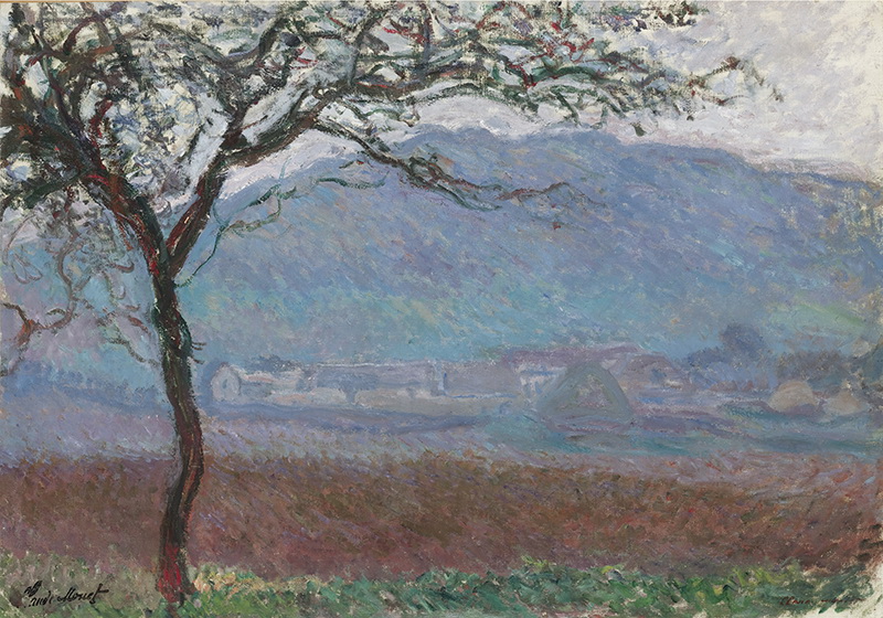 A002113《在吉维尼的风景》法国画家克劳德·莫奈高清作品 油画-第1张