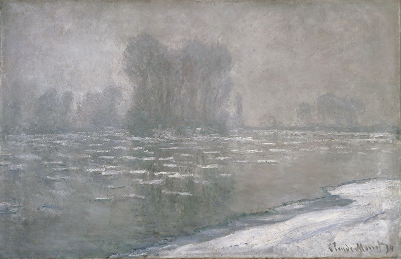 A002116《浮冰，朦胧的早晨》法国画家克劳德·莫奈高清作品 油画-第1张