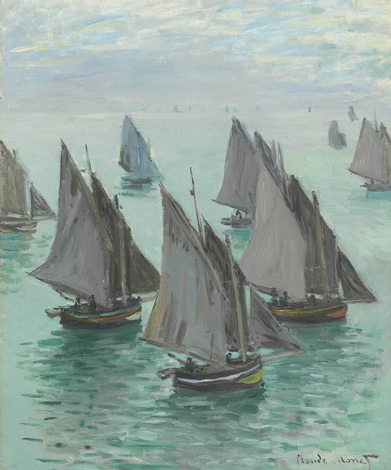 A002158《渔船》法国画家克劳德·莫奈高清作品 油画-第1张