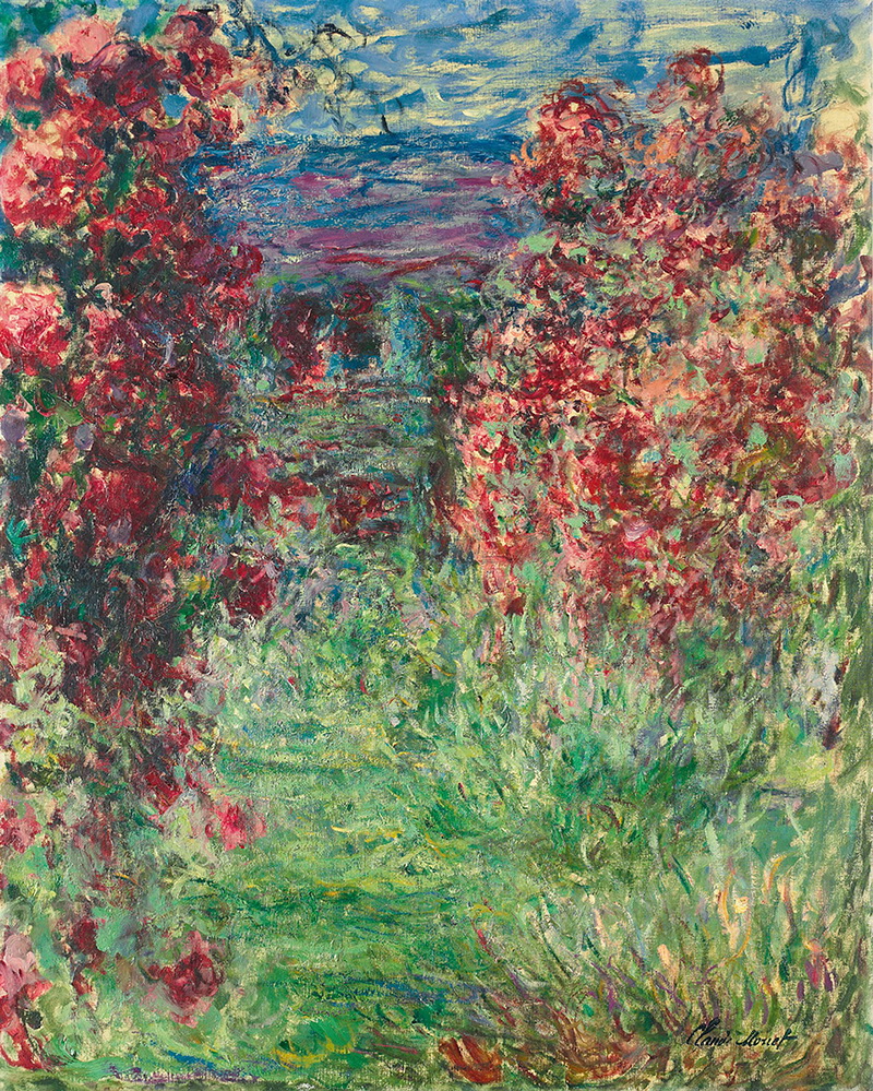 A002169《玫瑰花丛》法国画家克劳德·莫奈高清作品 油画-第1张